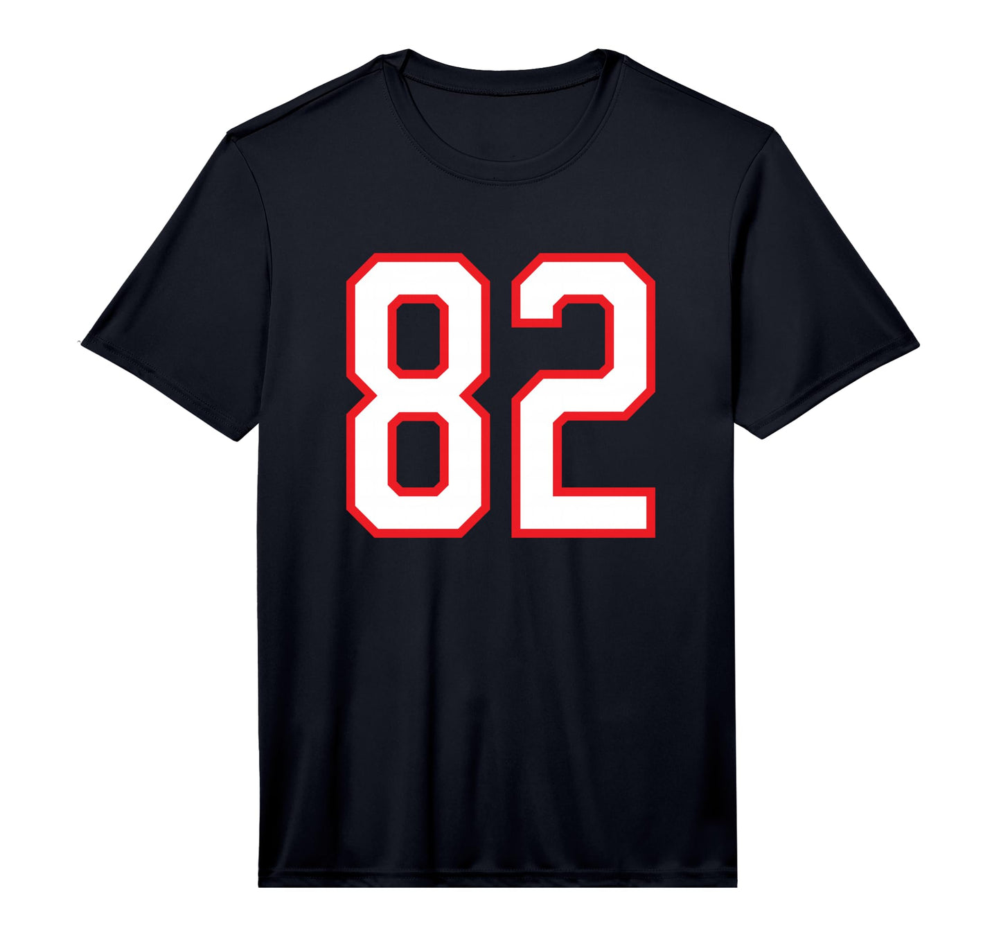 Number 82 White Red Sports Team T-Shirt - Casual Everyday Wear Unisex - T-Shirt, Sweatshirt, Hoodie