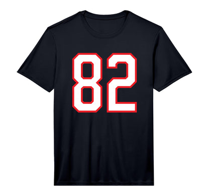 Number 82 White Red Sports Team T-Shirt - Casual Everyday Wear Unisex - T-Shirt, Sweatshirt, Hoodie