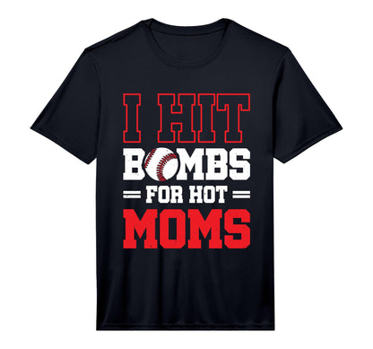 Mens I Hit Bombs Hot Moms Baseball T-Shirt - Minimalist Print Men Women - T-Shirt, Sweatshirt, Hoodie