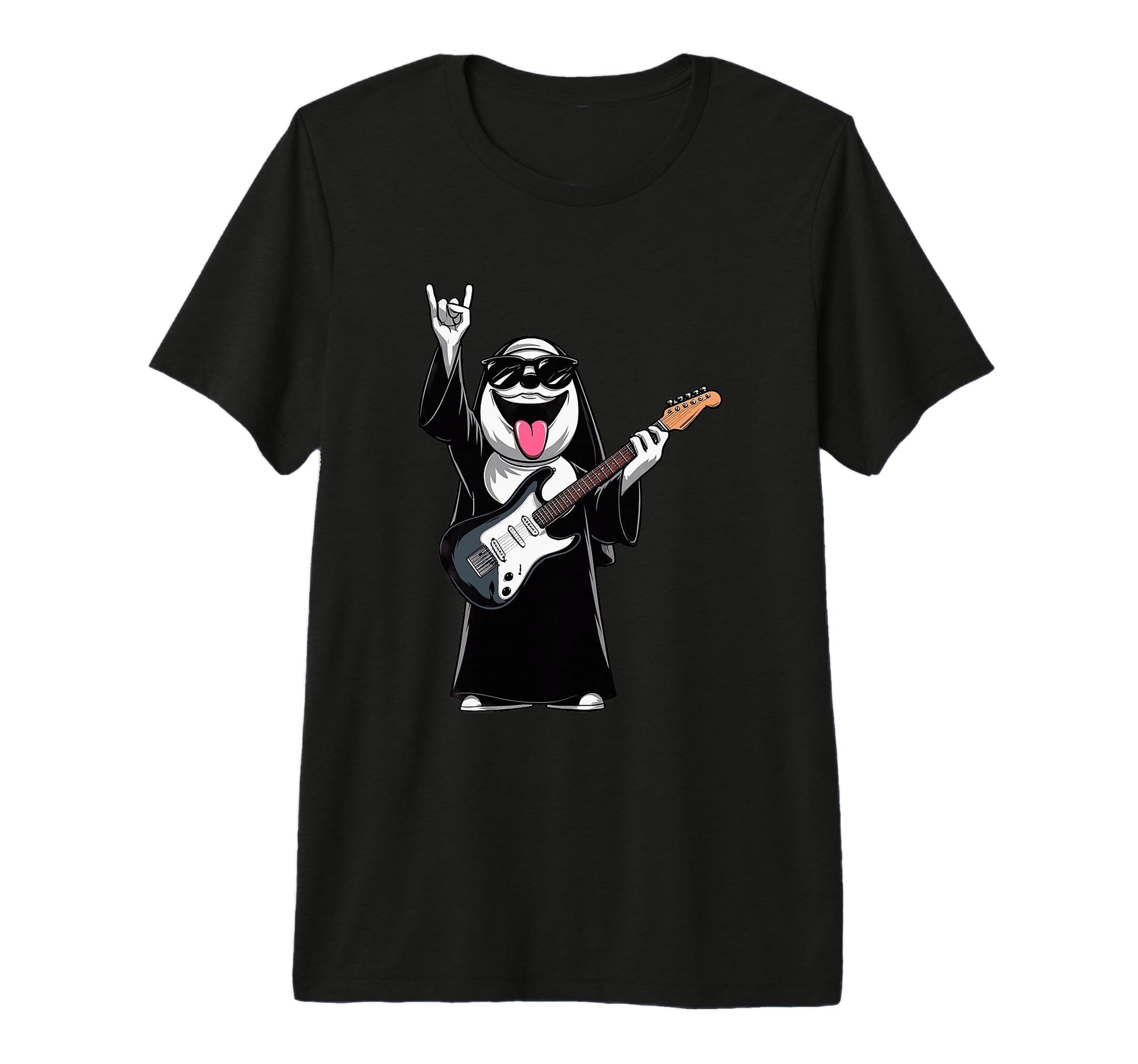 Funny Ghost Guitar Player Rock Music T-Shirt - Fun Novelty Design Unisex - T-Shirt, Sweatshirt, Hoodie