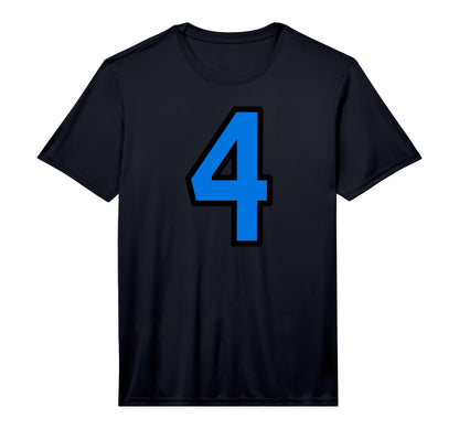 Blue Black Sport Team Number 4 T-Shirt - Novelty Apparel Men Women - T-Shirt, Sweatshirt, Hoodie