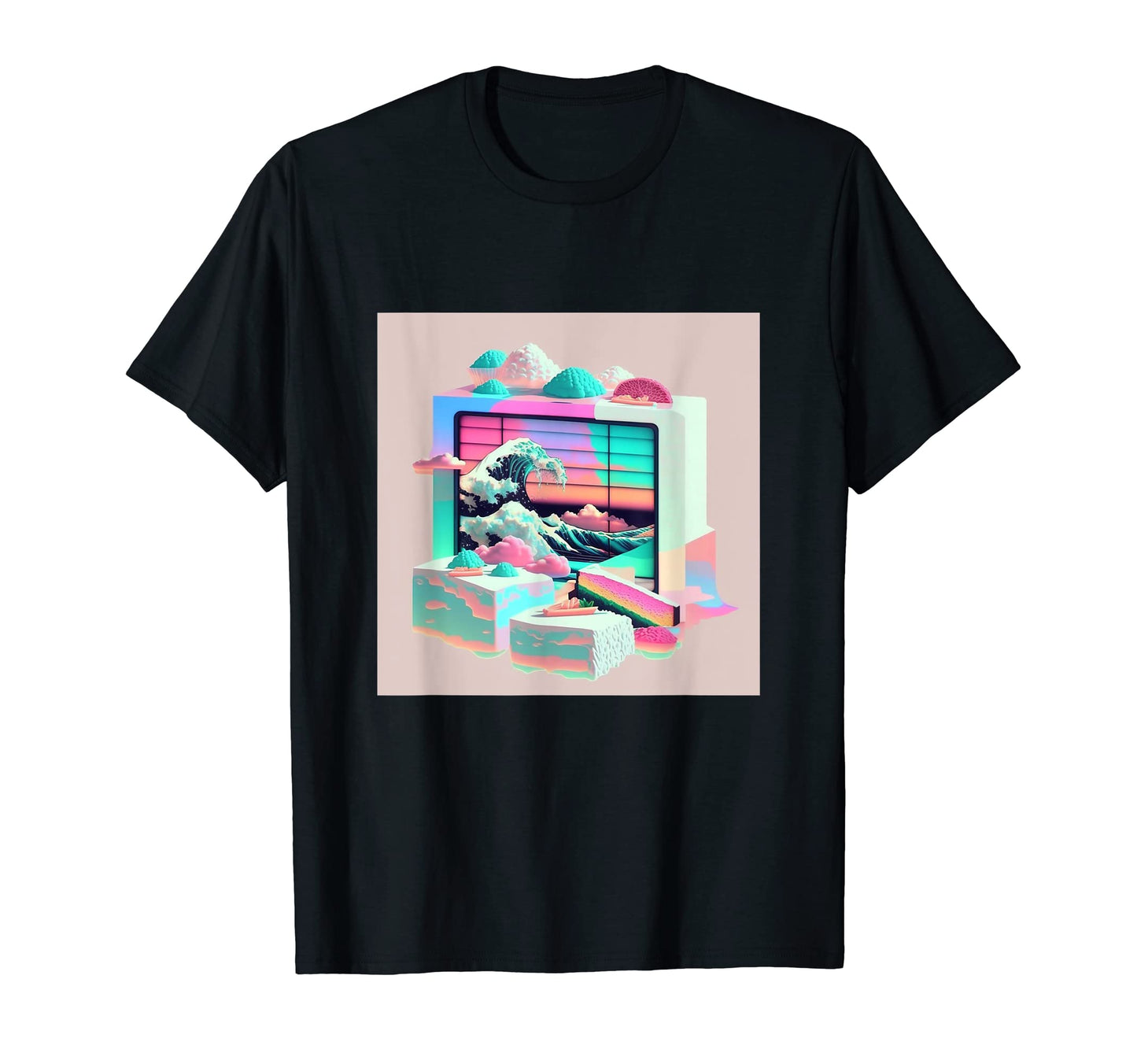 Vaperwave Aesthetic Glitch Sushi T-Shirt - Trendy Graphic Men Women - T-Shirt, Sweatshirt, Hoodie