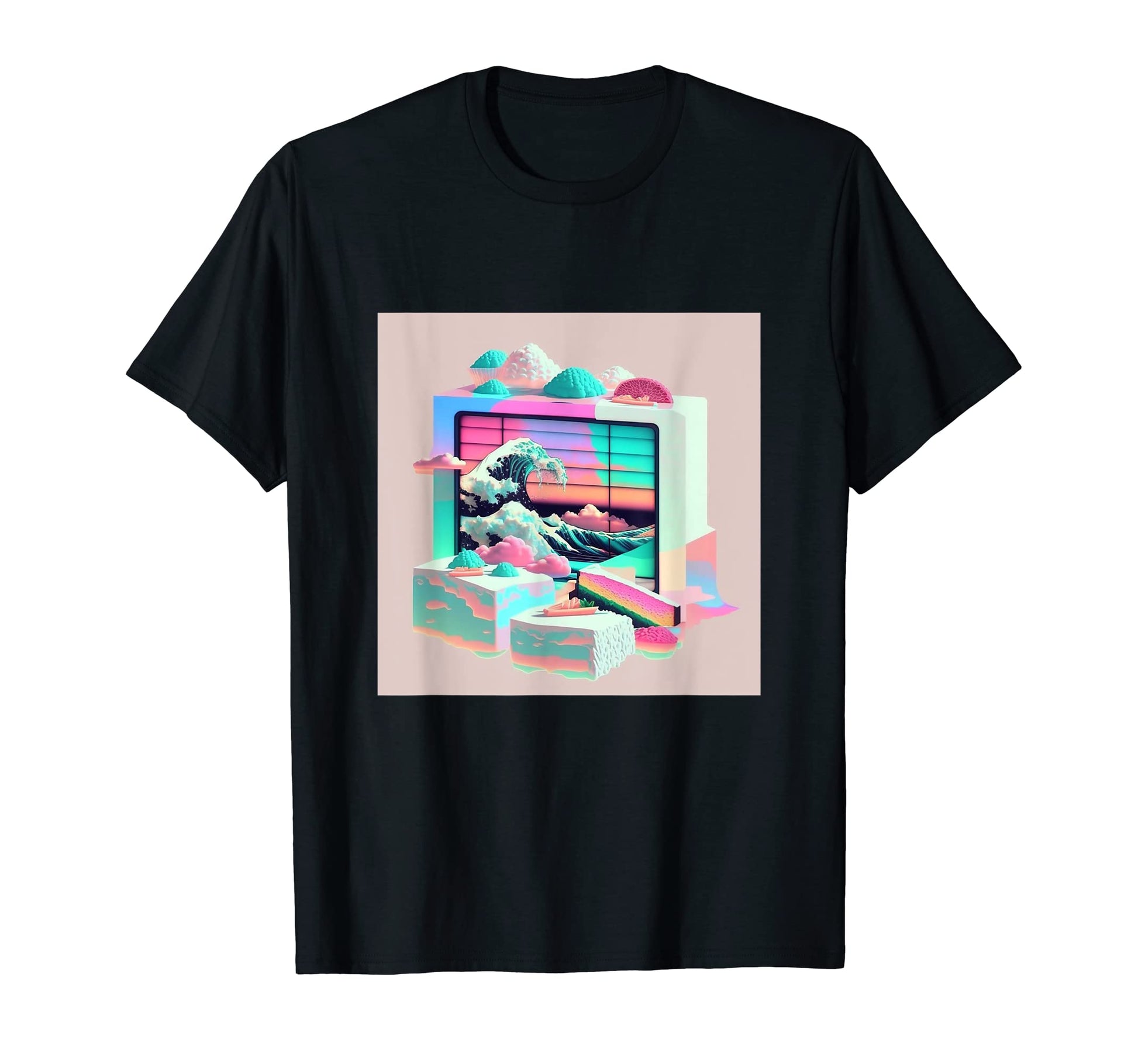 Vaperwave Aesthetic Glitch Sushi T-Shirt - Trendy Graphic Men Women - T-Shirt, Sweatshirt, Hoodie