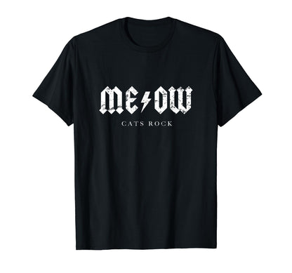 Meow Cats Rock Cat T-Shirt - Casual Everyday Wear Men Women - T-Shirt, Sweatshirt, Hoodie