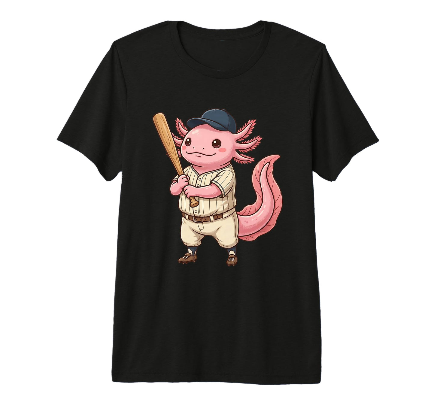 Axolotl Baseball Player Bat Hitter Funny T-Shirt - Novelty Apparel Unisex - T-Shirt, Sweatshirt, Hoodie