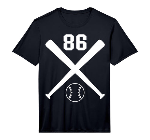Baseball Softball Number 86 Performance T-Shirt - Minimalist Print Unisex - T-Shirt, Sweatshirt, Hoodie