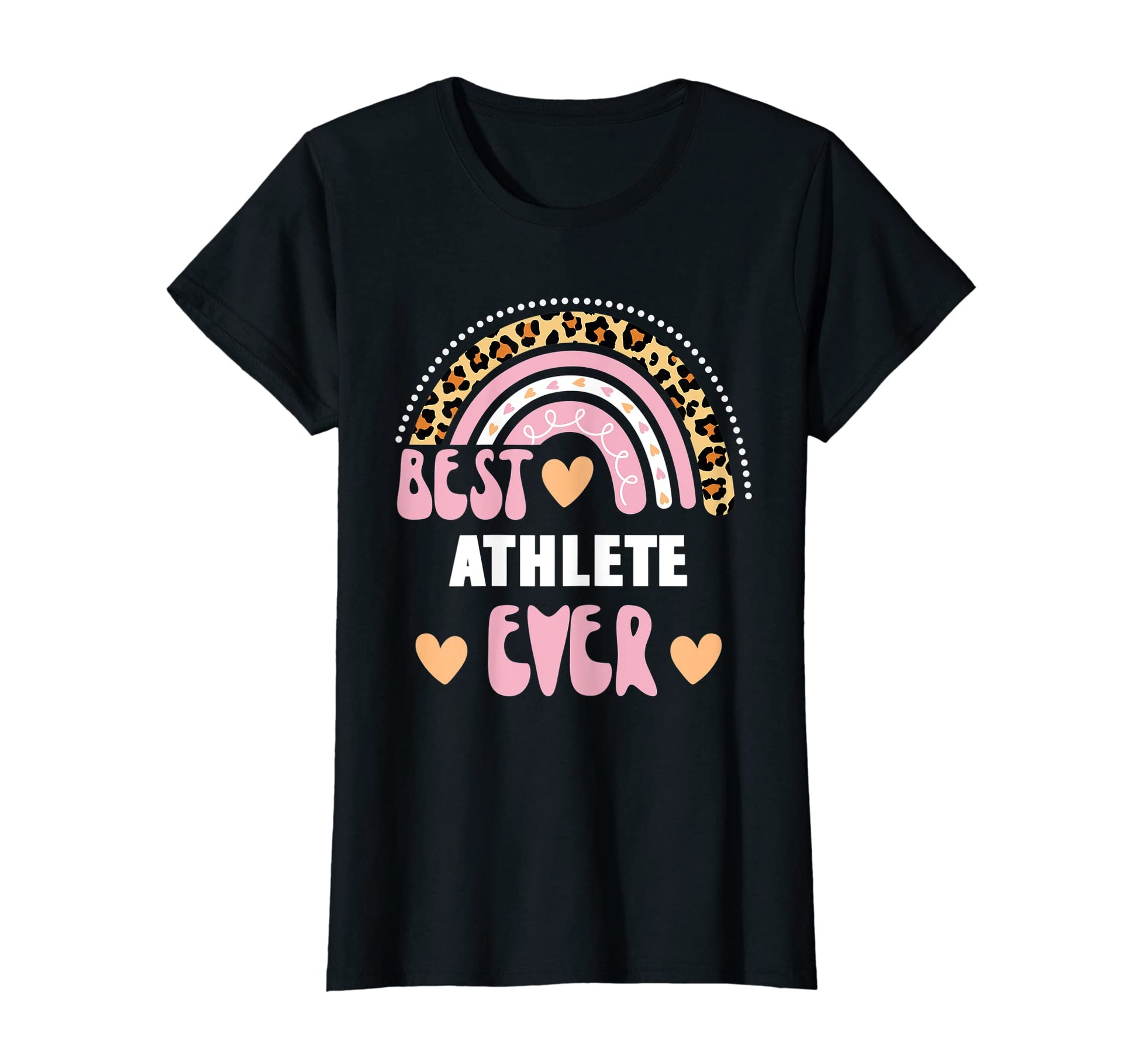 Womens Best Athlete Ever Leopard Rainbow T-Shirt - Trendy Graphic Men Women - T-Shirt, Sweatshirt, Hoodie