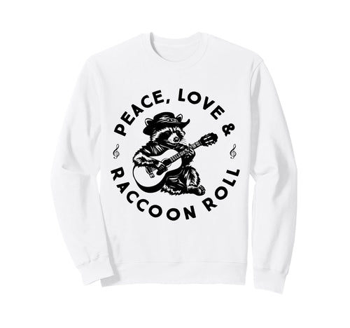 Raccoon Rock And Roll Music Sweatshirt - Fun Novelty Design for Adults - T-Shirt, Sweatshirt, Hoodie