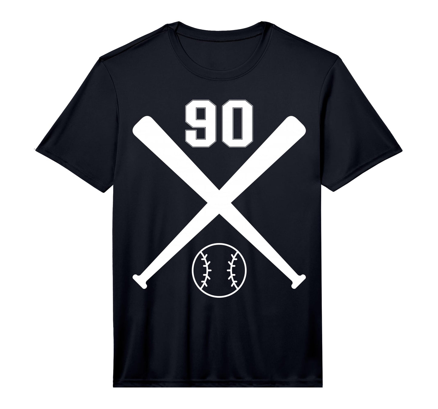 Baseball Softball Number 90 Performance T-Shirt - Unique Graphic for Adults - T-Shirt, Sweatshirt, Hoodie