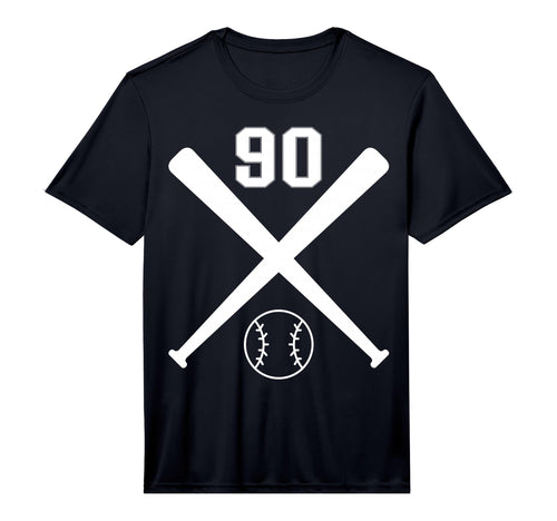 Baseball Softball Number 90 Performance T-Shirt - Unique Graphic for Adults - T-Shirt, Sweatshirt, Hoodie