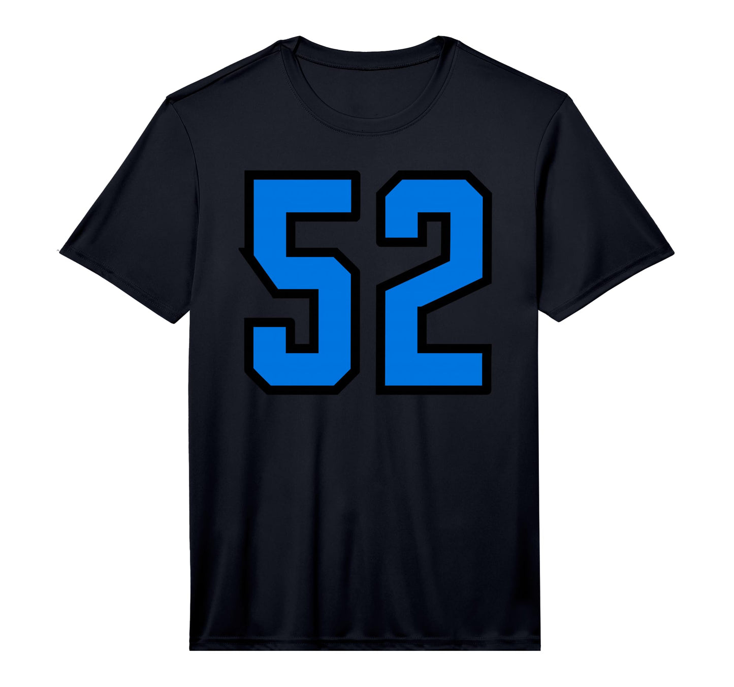 Blue Black Sports Team Number 52 T-Shirt - Minimalist Print for Adults - T-Shirt, Sweatshirt, Hoodie