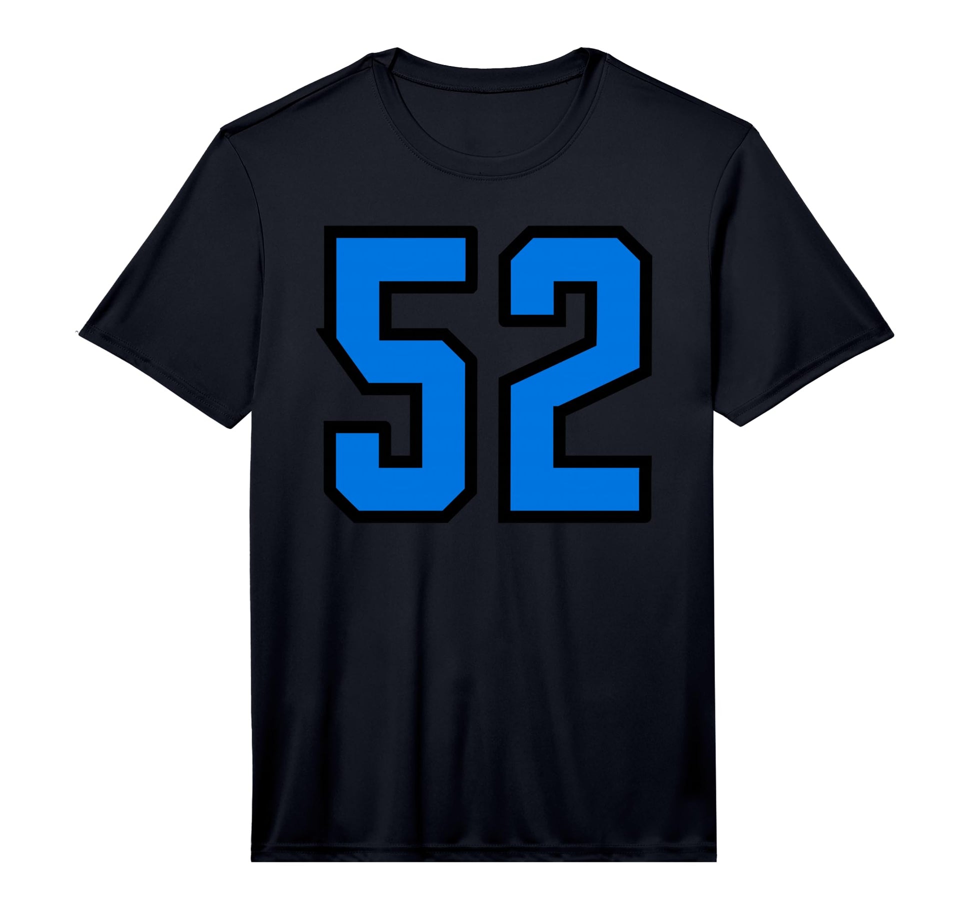 Blue Black Sports Team Number 52 T-Shirt - Minimalist Print for Adults - T-Shirt, Sweatshirt, Hoodie