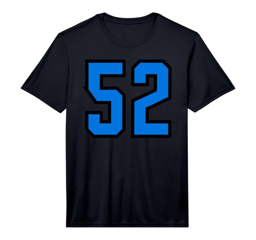 Blue Black Sports Team Number 52 T-Shirt - Minimalist Print for Adults - T-Shirt, Sweatshirt, Hoodie