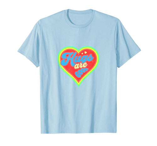 Hugs Are Good Positive Rainbow Groovy Heart T-Shirt - Unique Graphic Unisex - T-Shirt, Sweatshirt, Hoodie