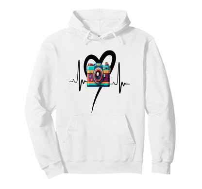 Womens Funny Camera Heartbeat Hoodie - Custom Art Print Men Women - T-Shirt, Sweatshirt, Hoodie