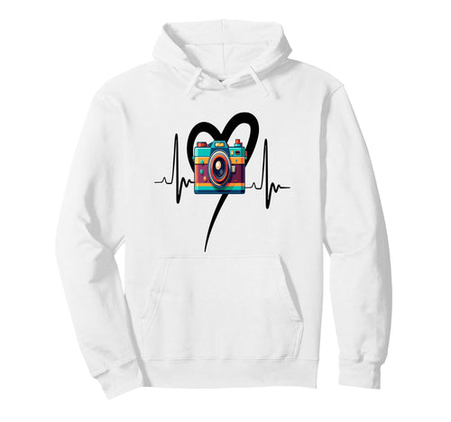 Womens Funny Camera Heartbeat Hoodie - Custom Art Print Men Women - T-Shirt, Sweatshirt, Hoodie