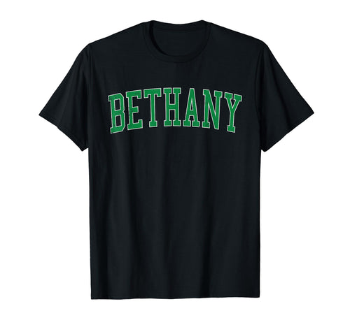 Bethany Ok Distressed Green Varsity T-Shirt - Fun Novelty Design Unisex - T-Shirt, Sweatshirt, Hoodie