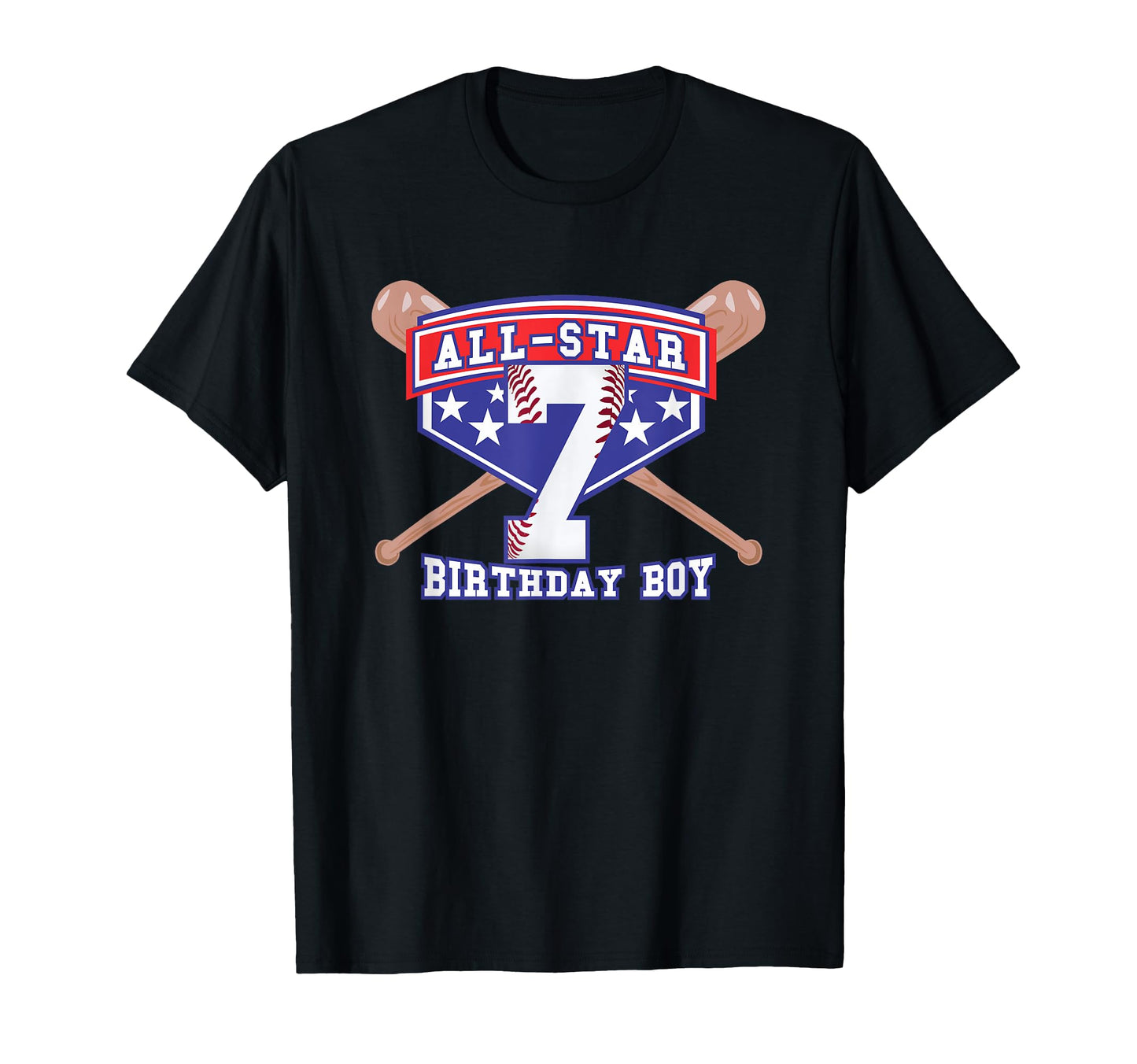 All Star Baseball 7 Year Old Birthday T-Shirt - Graphic Print for Adults - T-Shirt, Sweatshirt, Hoodie