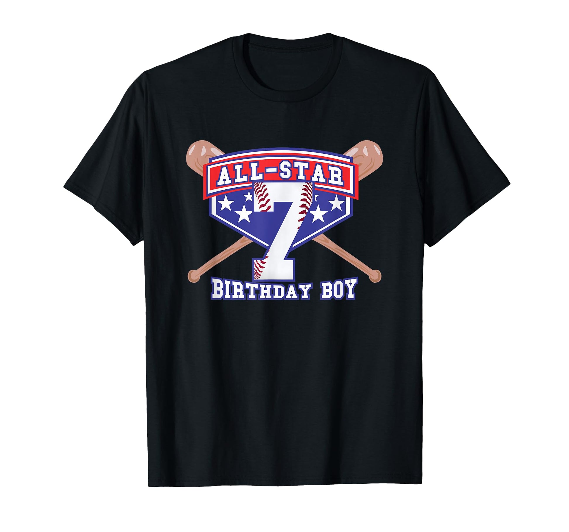 All Star Baseball 7 Year Old Birthday T-Shirt - Graphic Print for Adults - T-Shirt, Sweatshirt, Hoodie