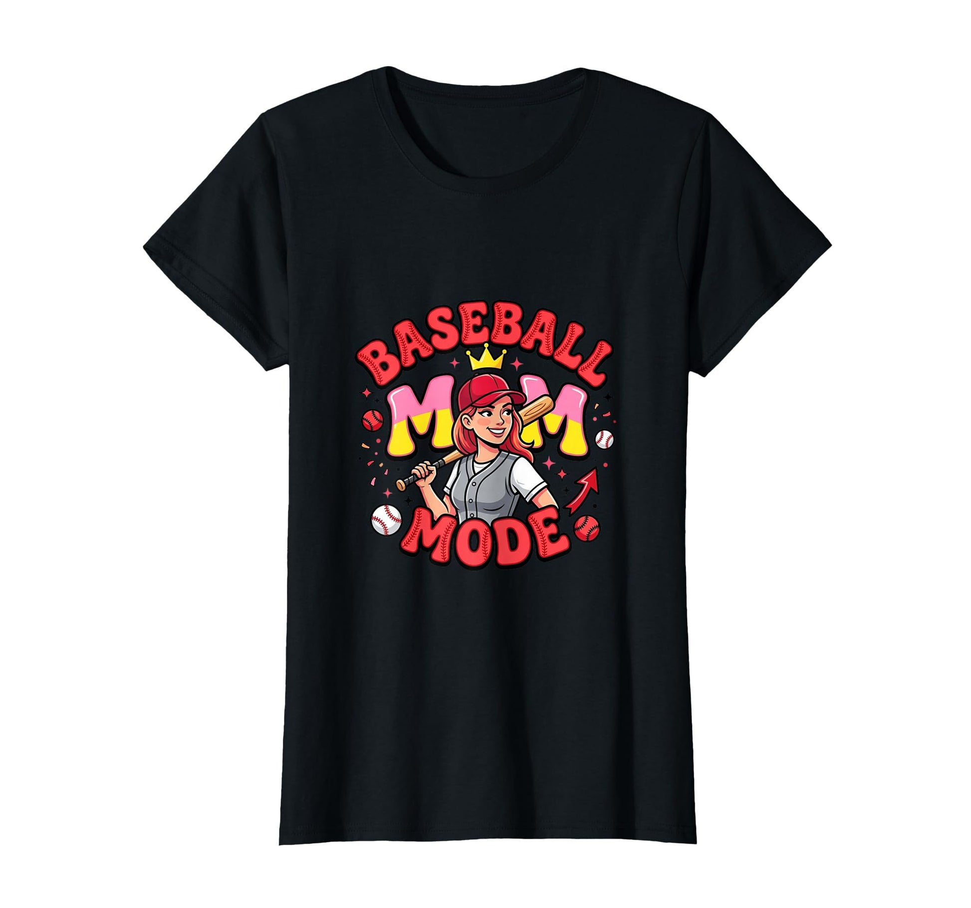 Baseball Mom Mode Sports T-Shirt - Graphic Print Unisex - T-Shirt, Sweatshirt, Hoodie