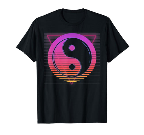 Yin And Yang Symbol Circle Vaporwave T-Shirt - Minimalist Print for Adults - T-Shirt, Sweatshirt, Hoodie