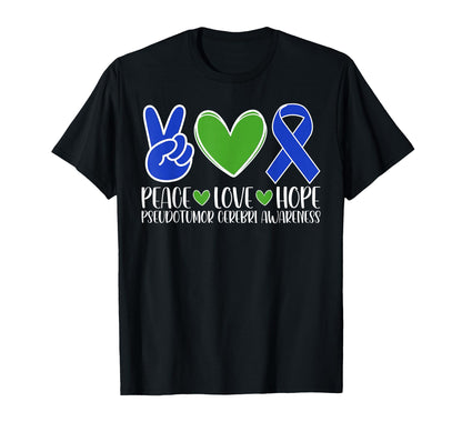 Pseudotumor Cerebri Awareness Peace T-Shirt - Unique Graphic for Adults - T-Shirt, Sweatshirt, Hoodie
