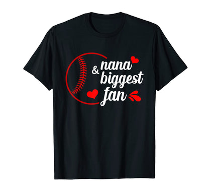 Funny Baseball Nana Biggest Fan Son T-Shirt - Minimalist Print Men Women - T-Shirt, Sweatshirt, Hoodie