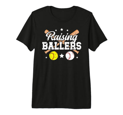 Mens Raising Ballers Softball T-Shirt - Custom Art Print Men Women - T-Shirt, Sweatshirt, Hoodie