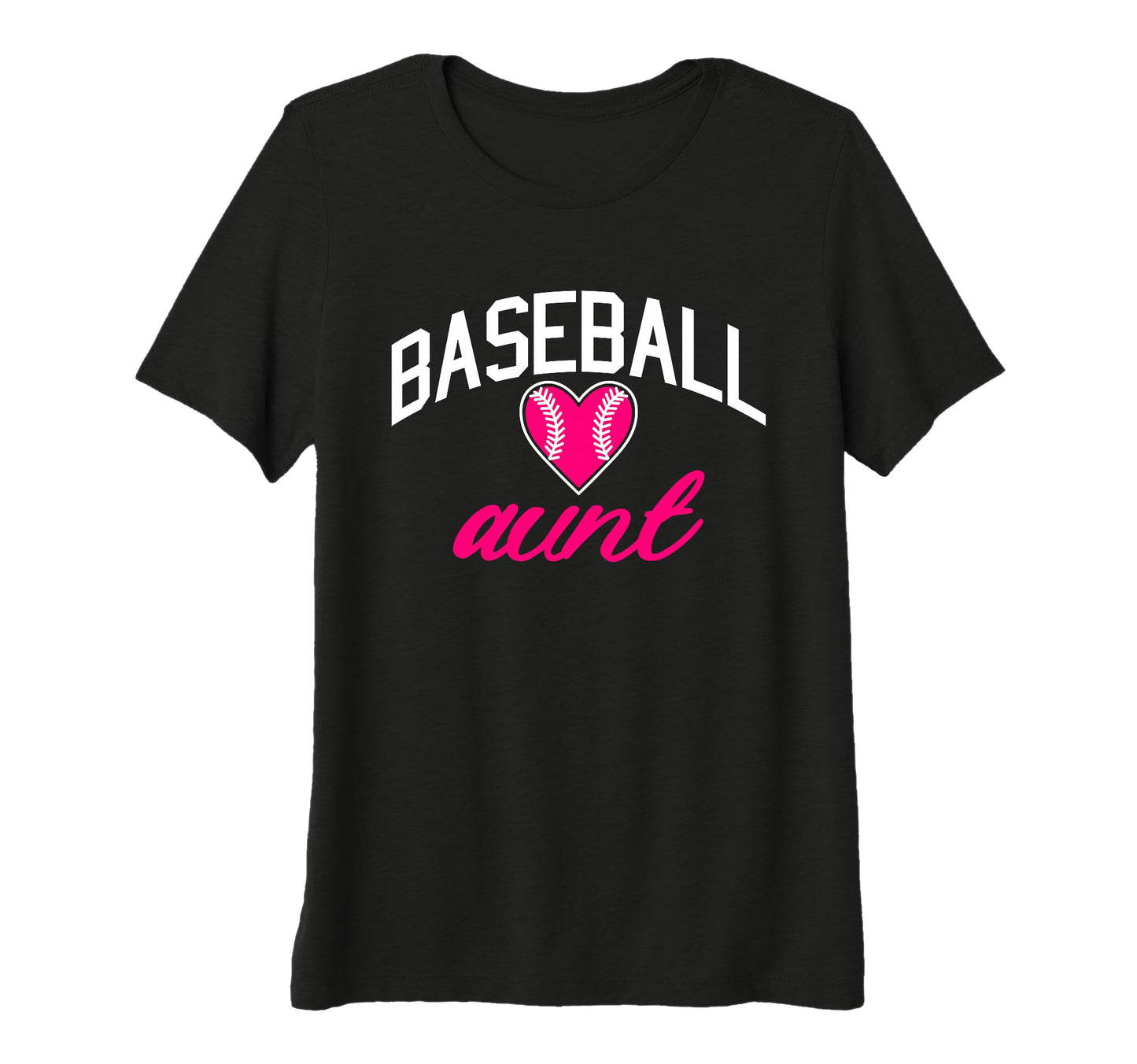 Womens Baseball Heart Aunt Tri Blend T-Shirt - Trendy Graphic Men Women - T-Shirt, Sweatshirt, Hoodie