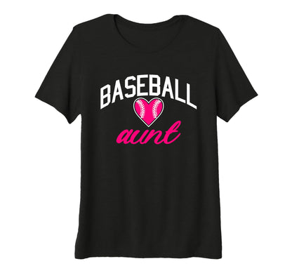 Womens Baseball Heart Aunt Tri Blend T-Shirt - Trendy Graphic Men Women - T-Shirt, Sweatshirt, Hoodie