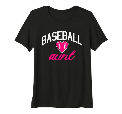 Womens Baseball Heart Aunt Tri Blend T-Shirt - Trendy Graphic Men Women - T-Shirt, Sweatshirt, Hoodie