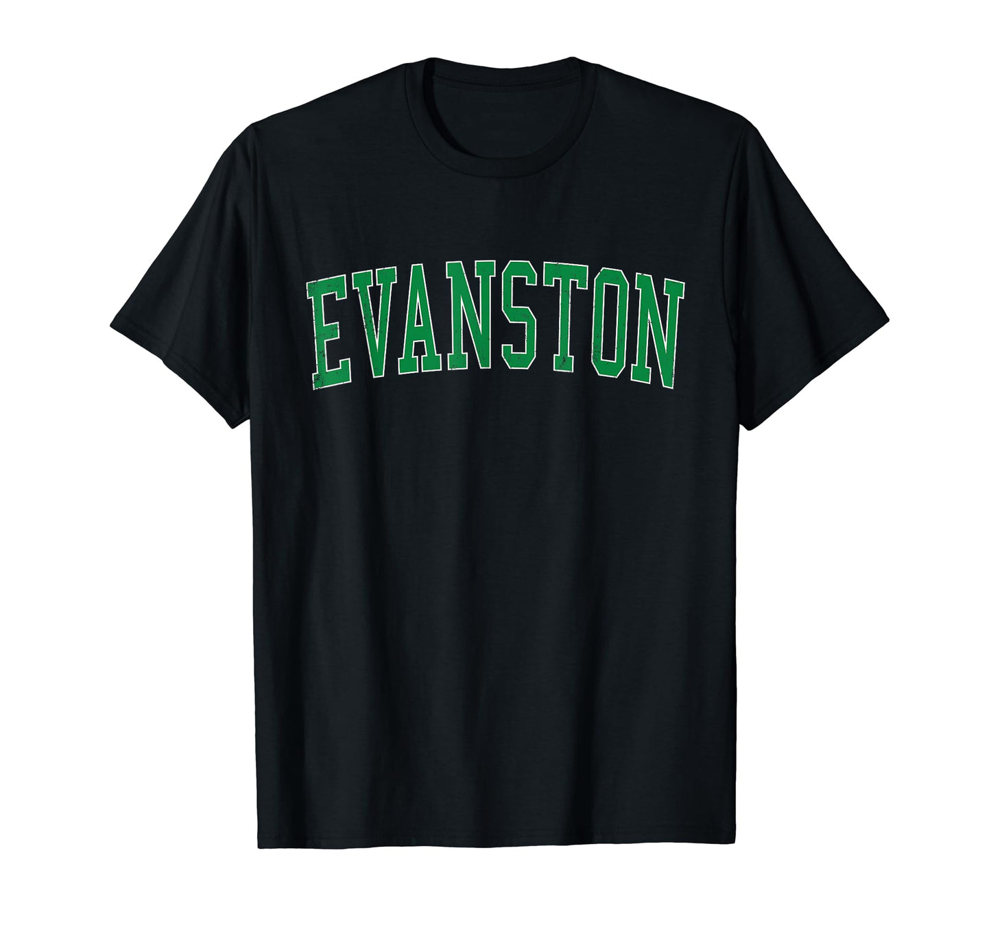 Evanston Wy Distressed Green Varsity T-Shirt - Unique Graphic Unisex - T-Shirt, Sweatshirt, Hoodie