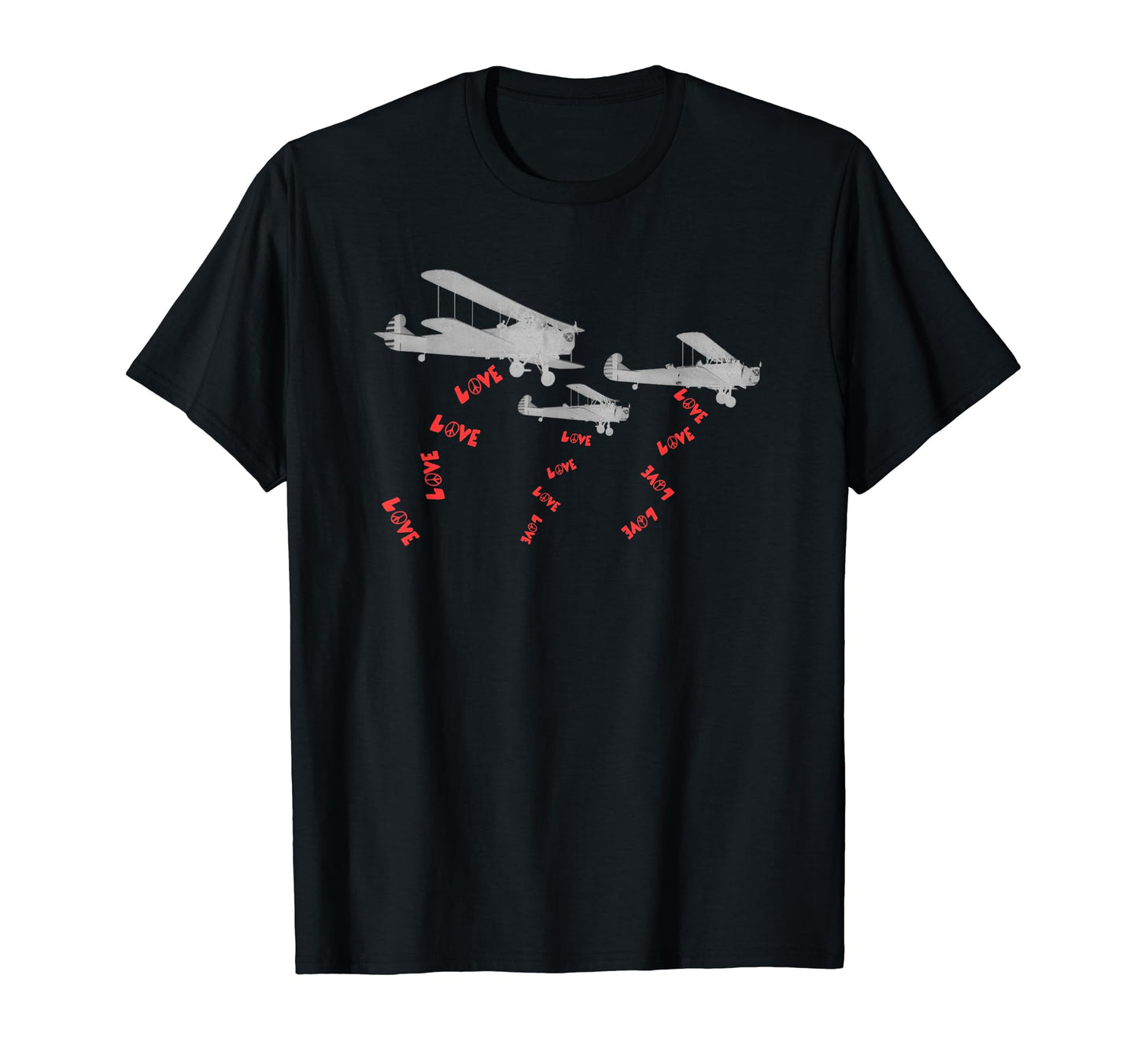 Bombers Dropping Love And Peace Bombs T-Shirt - Fun Novelty Design Unisex - T-Shirt, Sweatshirt, Hoodie