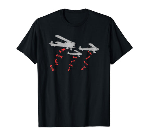 Bombers Dropping Love And Peace Bombs T-Shirt - Fun Novelty Design Unisex - T-Shirt, Sweatshirt, Hoodie