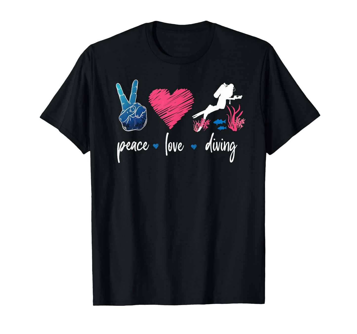 Scuba Diver Down Peace Love Diving T-Shirt - Streetwear Style Men Women - T-Shirt, Sweatshirt, Hoodie