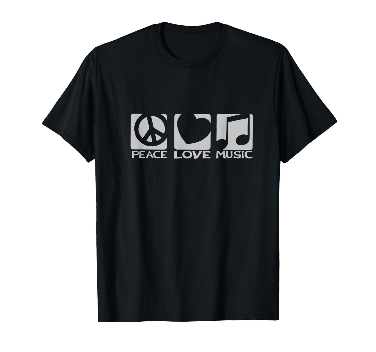 Peace Sign Love Heart Music Notes Chill T-Shirt - Minimalist Print Unisex - T-Shirt, Sweatshirt, Hoodie