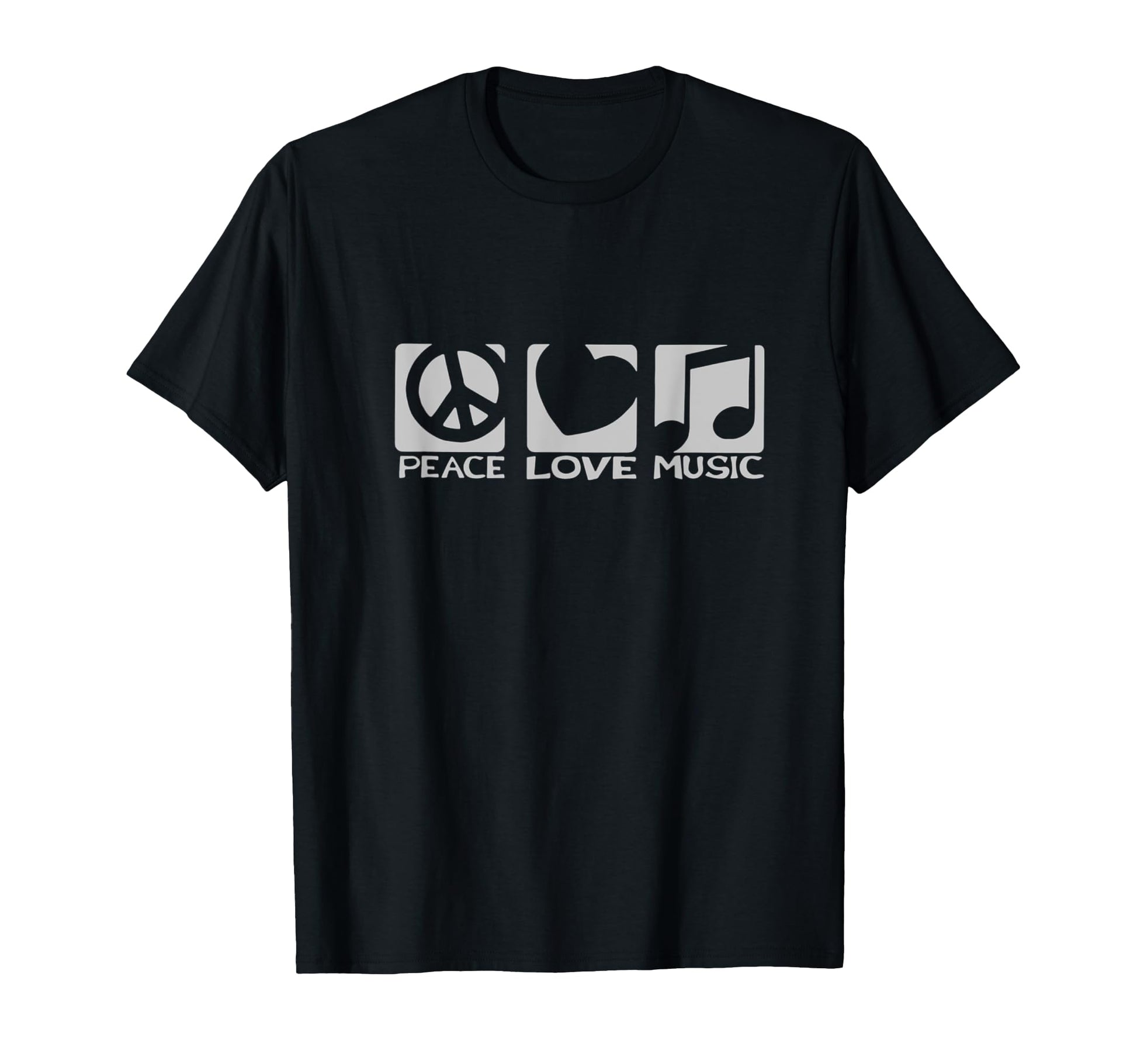 Peace Sign Love Heart Music Notes Chill T-Shirt - Minimalist Print Unisex - T-Shirt, Sweatshirt, Hoodie