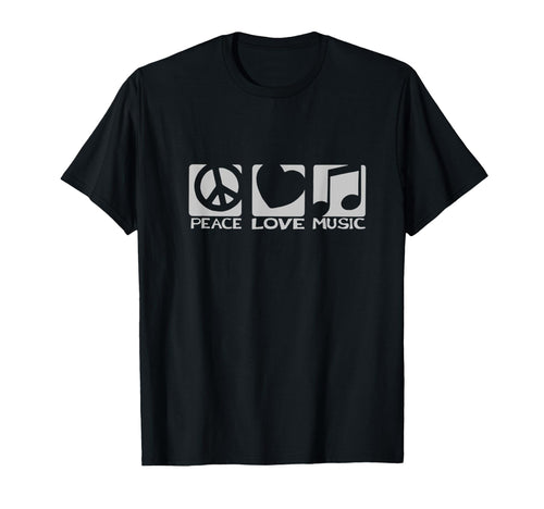 Peace Sign Love Heart Music Notes Chill T-Shirt - Minimalist Print Unisex - T-Shirt, Sweatshirt, Hoodie