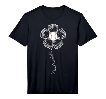 Mens Proud Baseball Mama Flower Mothers T-Shirt - Aesthetic Graphic Unisex - T-Shirt, Sweatshirt, Hoodie