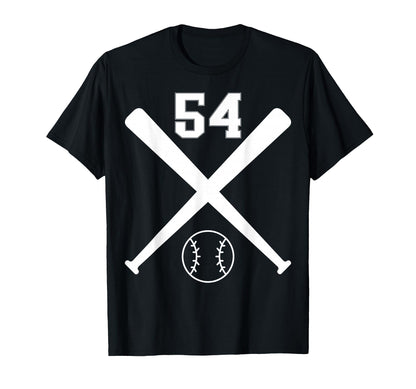 Baseball Softball Number 54 T-Shirt - Trendy Graphic Unisex - T-Shirt, Sweatshirt, Hoodie
