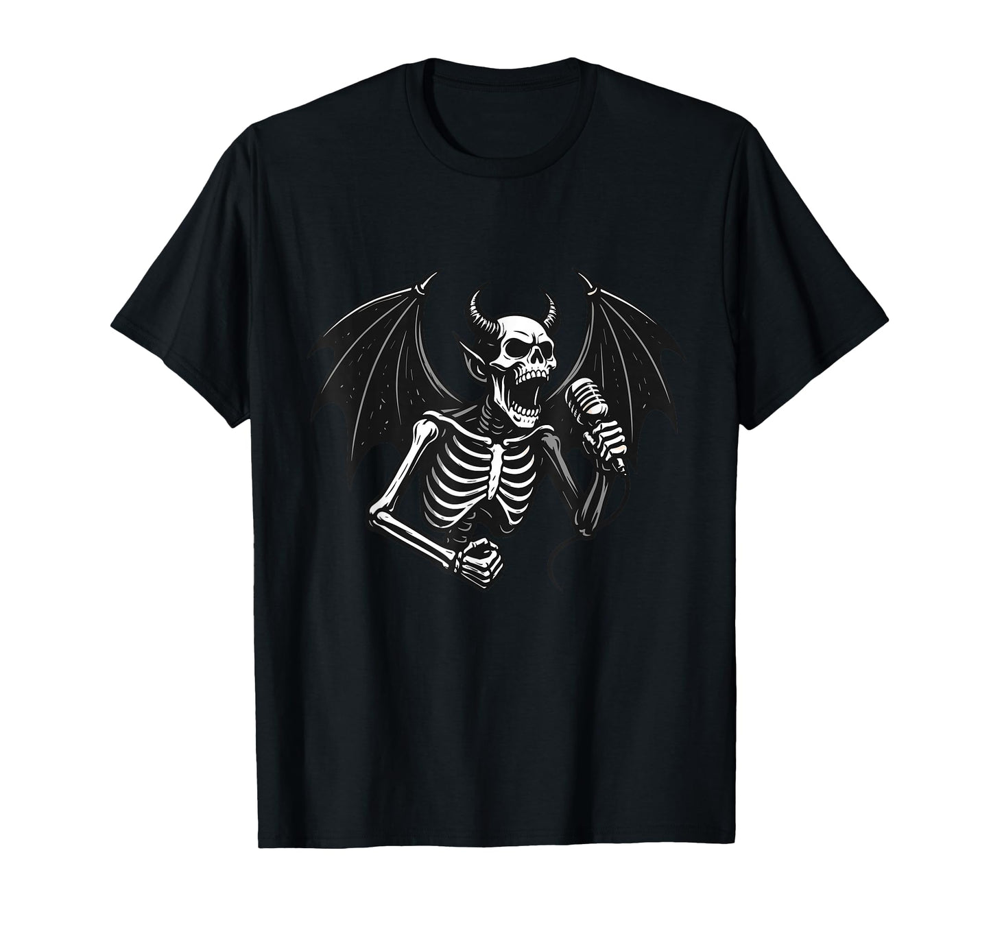 Rock Skeleton Hand Devil Singer Skull T-Shirt - Novelty Apparel Men Women - T-Shirt, Sweatshirt, Hoodie