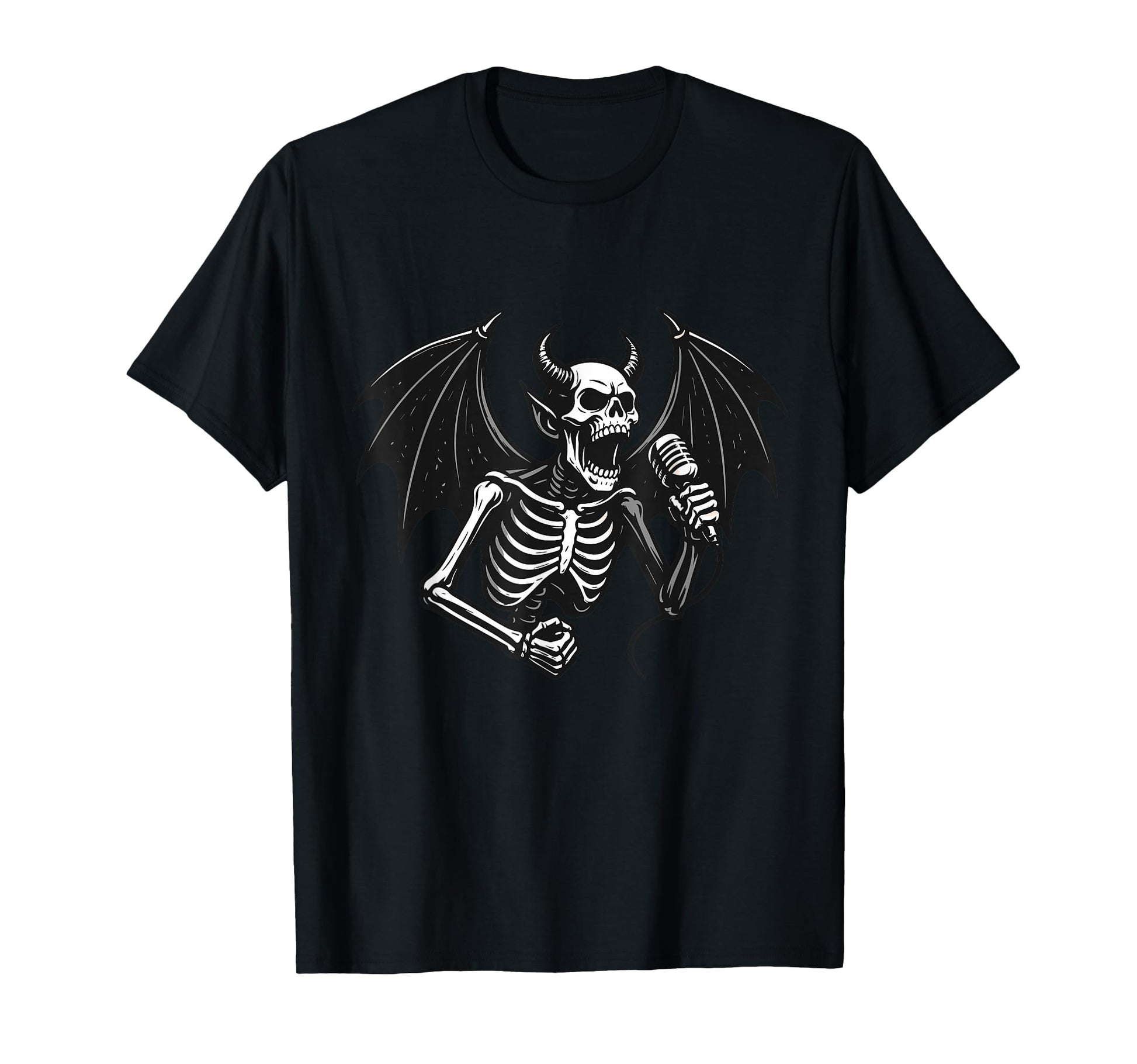 Rock Skeleton Hand Devil Singer Skull T-Shirt - Novelty Apparel Men Women - T-Shirt, Sweatshirt, Hoodie