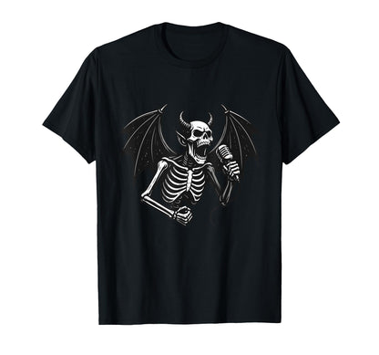 Rock Skeleton Hand Devil Singer Skull T-Shirt - Novelty Apparel Men Women - T-Shirt, Sweatshirt, Hoodie