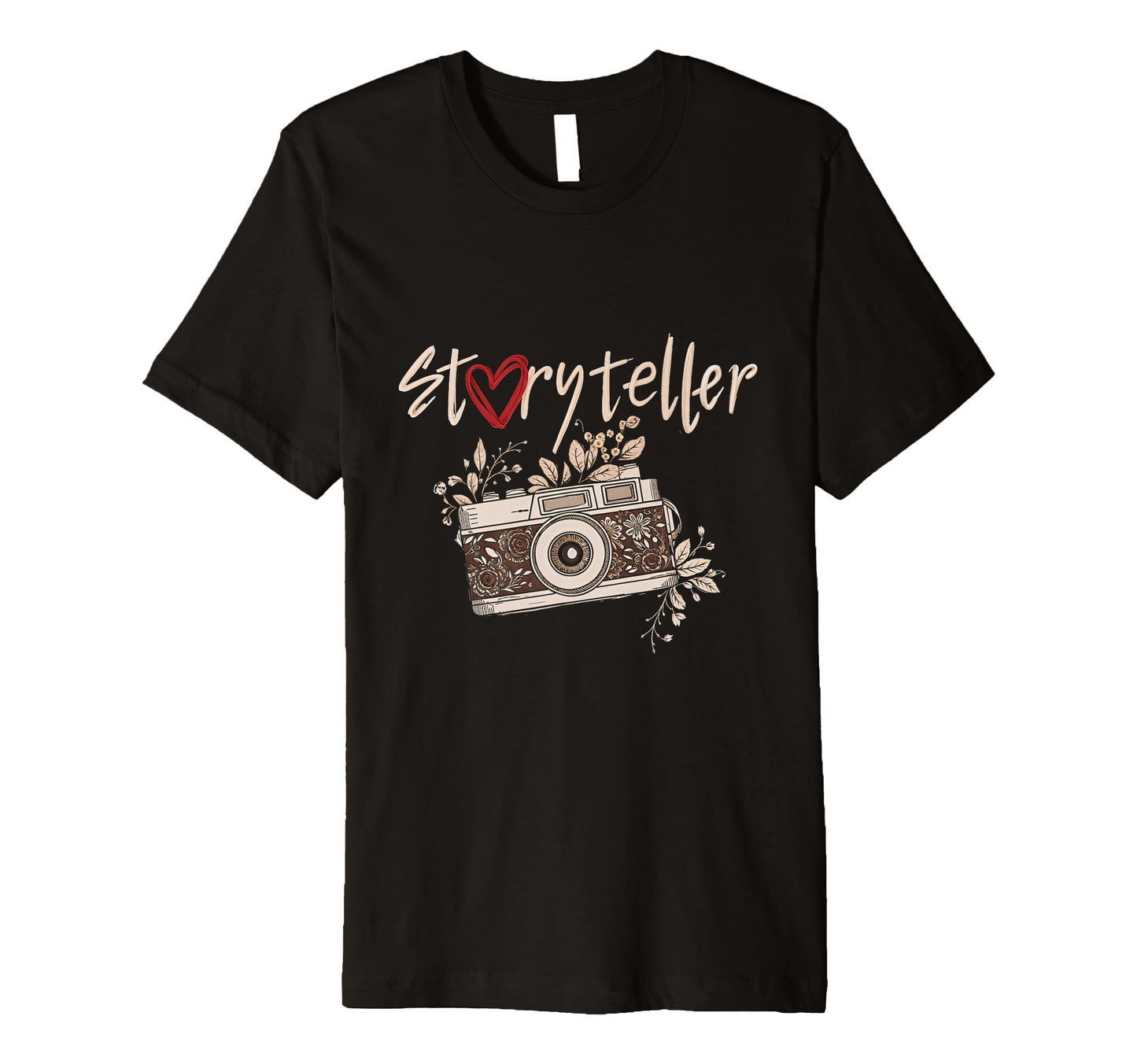 Storyteller Camera Photography Floral T-Shirt - Graphic Print for Adults - T-Shirt, Sweatshirt, Hoodie