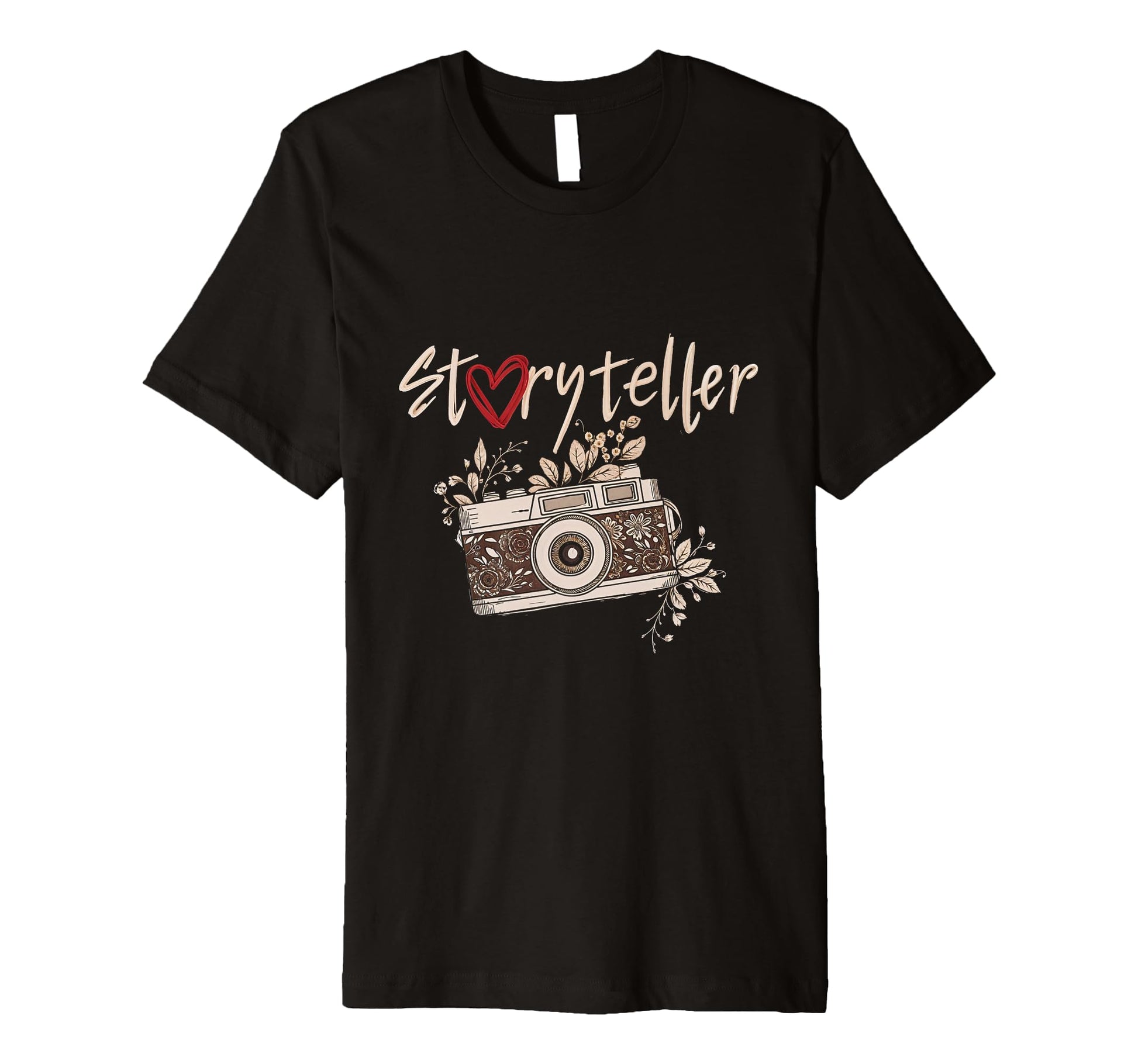 Storyteller Camera Photography Floral T-Shirt - Graphic Print for Adults - T-Shirt, Sweatshirt, Hoodie
