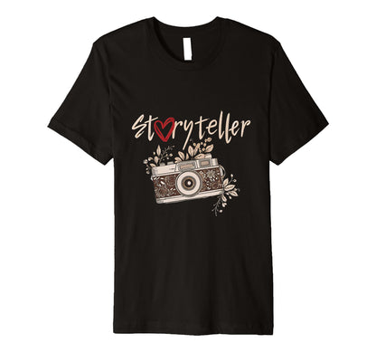 Storyteller Camera Photography Floral T-Shirt - Graphic Print for Adults - T-Shirt, Sweatshirt, Hoodie