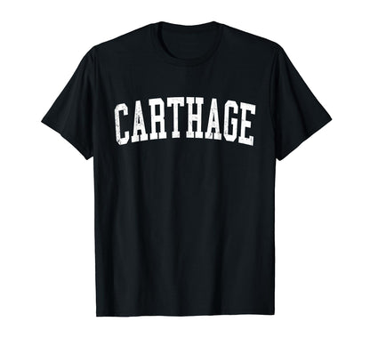 Carthage Mo Distressed White Varsity T-Shirt - Trendy Graphic Men Women - T-Shirt, Sweatshirt, Hoodie