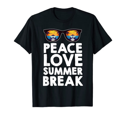 Peace Love Summer Break T-Shirt - Aesthetic Graphic for Adults - T-Shirt, Sweatshirt, Hoodie