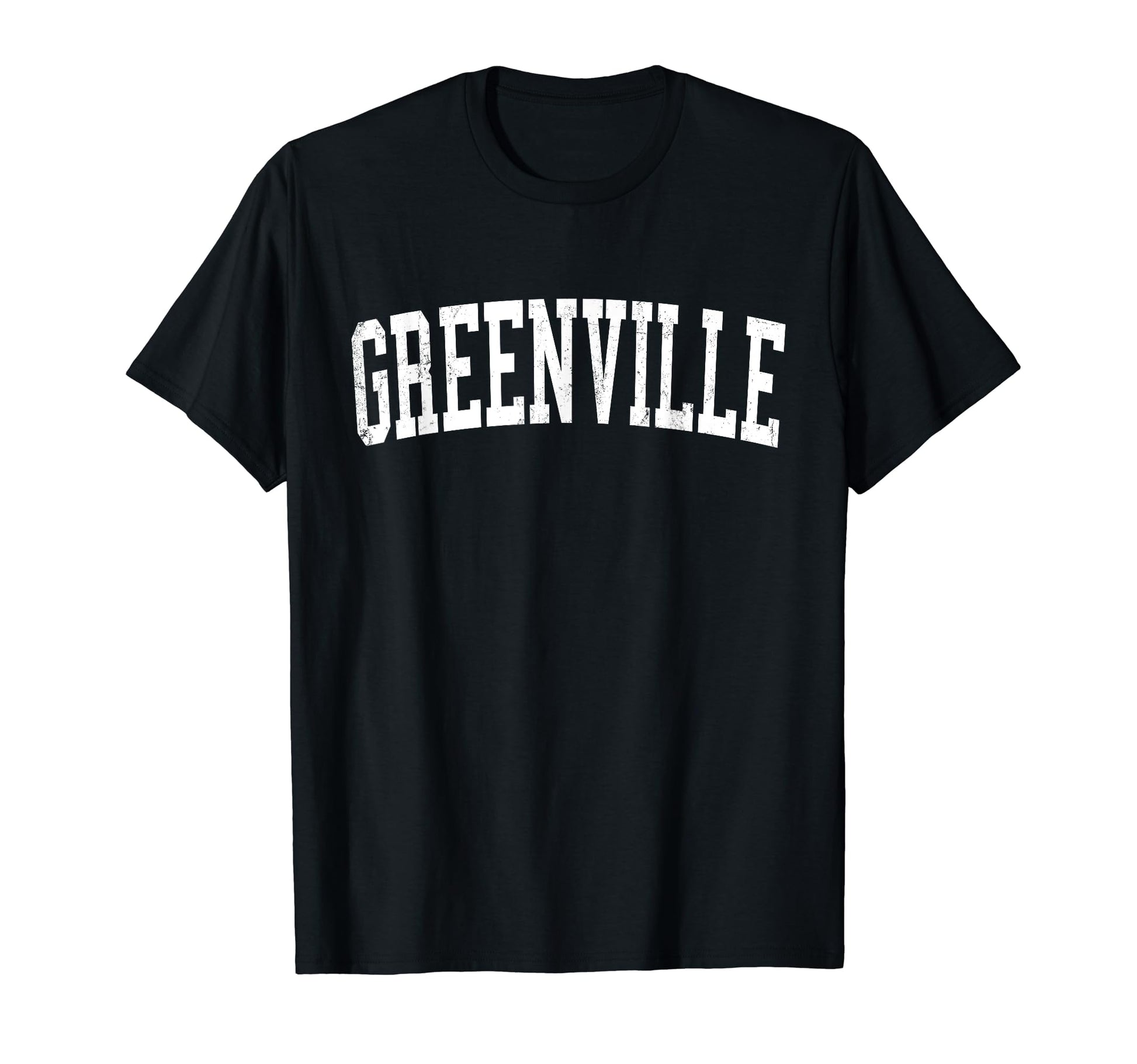 Greenville Tx Distressed White Varsity T-Shirt - Minimalist Print Unisex - T-Shirt, Sweatshirt, Hoodie