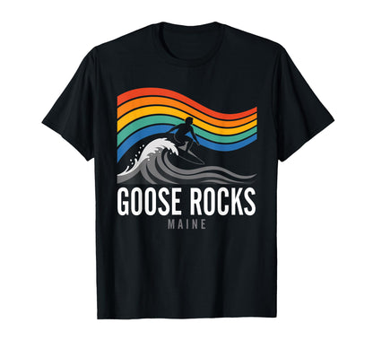 Goose Rocks Beach Maine Surfboarder T-Shirt - Fun Novelty Design Men Women - T-Shirt, Sweatshirt, Hoodie